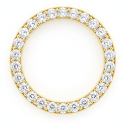 Lunette de Montre en Diamants 3 Carats 28 mm Pour Rolex Datejust en Or Jaune 14K Pavé Ronds Naturels Véritables
