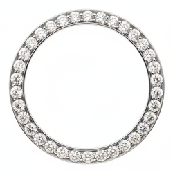 Lunette de montre ronde en diamants naturels véritables 3 carats 28 mm pour Rolex Datejust en acier inoxydable