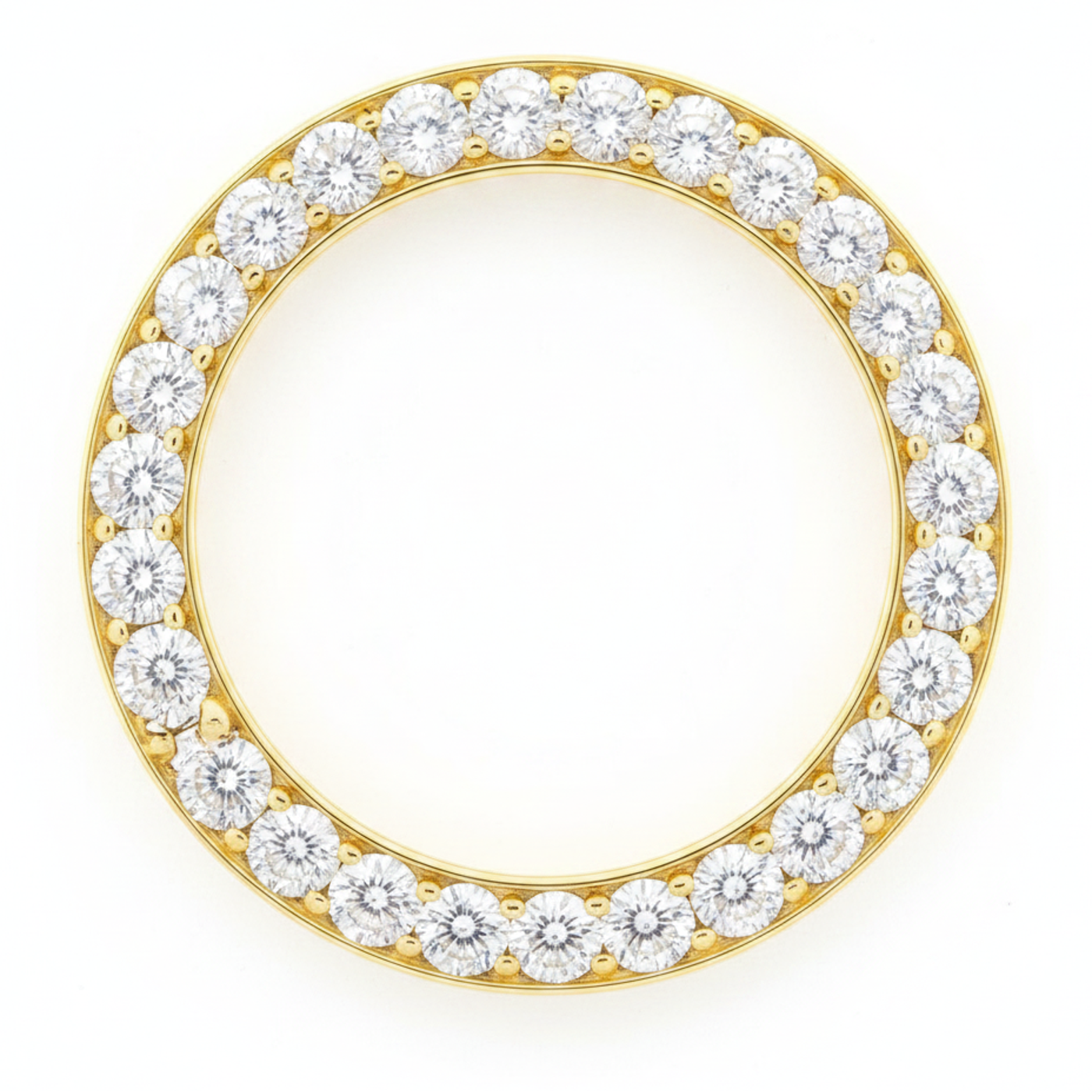 Lunette de montre en diamant 5 carats 28 mm pour Rolex Datejust en Or Jaune 14 carats véritable naturel pavé rond