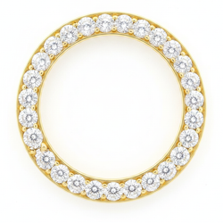 Lunette de montre en diamant 5 carats 28 mm pour Rolex Datejust en Or Jaune 14 carats véritable naturel pavé rond