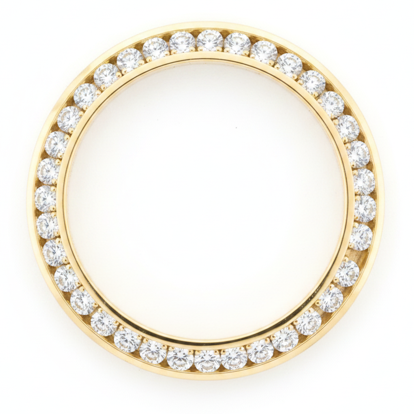 Lunette de montre en diamants 5 carats 28 mm pour Rolex Datejust en Or Jaune 14 carats, diamants naturels véritables, serti rail rond