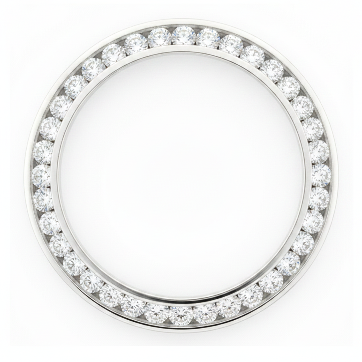 Lunette de Montre en Diamants Naturels Véritables 5 Carats 28 mm Pour Rolex Datejust en Acier Inoxydable Serti Rail Rond