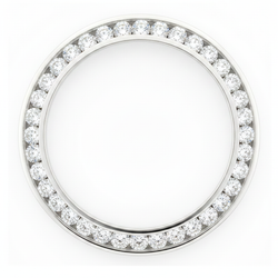 Lunette de Montre en Diamants Naturels Véritables 5 Carats 28 mm Pour Rolex Datejust en Acier Inoxydable Serti Rail Rond