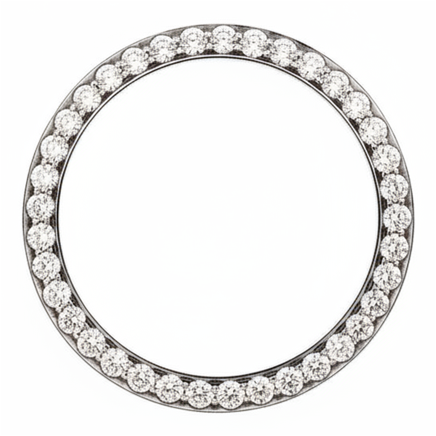 Lunette de montre en diamants 5 carats 28 mm pour Rolex Datejust en véritable acier inoxydable pavé rond