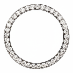 Lunette de montre en diamants 5 carats 28 mm pour Rolex Datejust en véritable acier inoxydable pavé rond