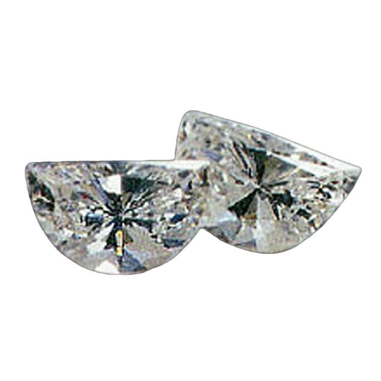 Paire de diamants demi-lune F VS1 de 0,50 carat.