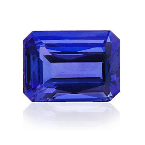 Taille Émeraude Tanzanite Bleue bague en Gold – vue principale