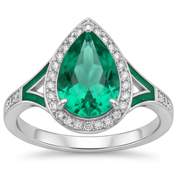 De luxe Pureté VVS Émeraude Fine Bague avec Gemme – 2 carats Or