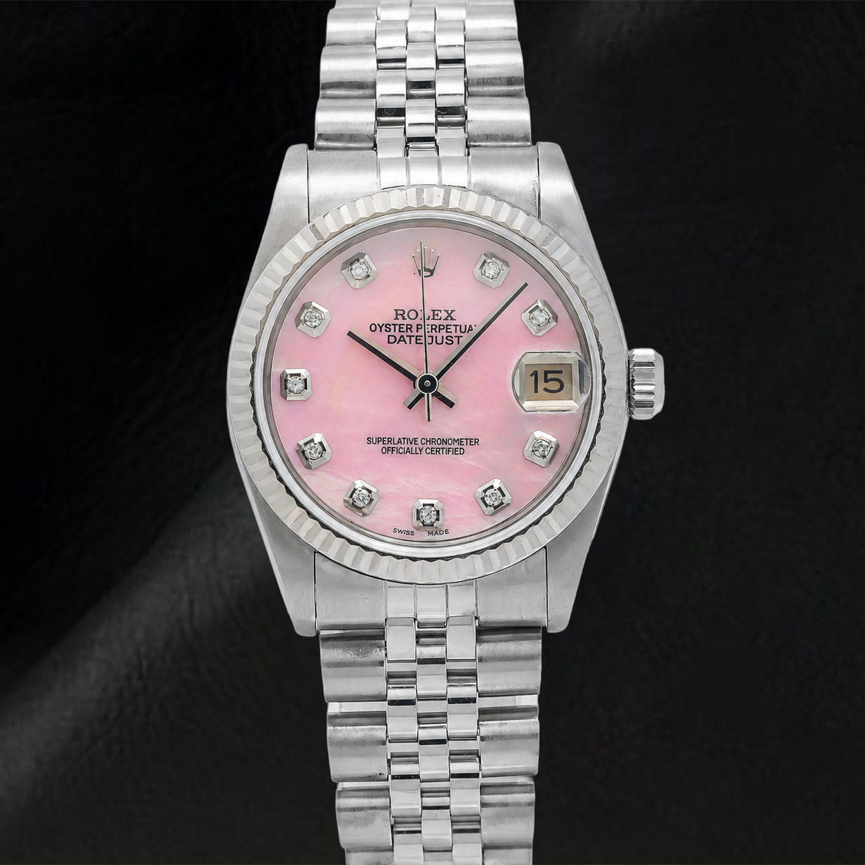 Montre Rolex Datejust 31 mm 78274 Cadran Diamants Nacre Rose Acier Inoxydable Bracelet Jubilé