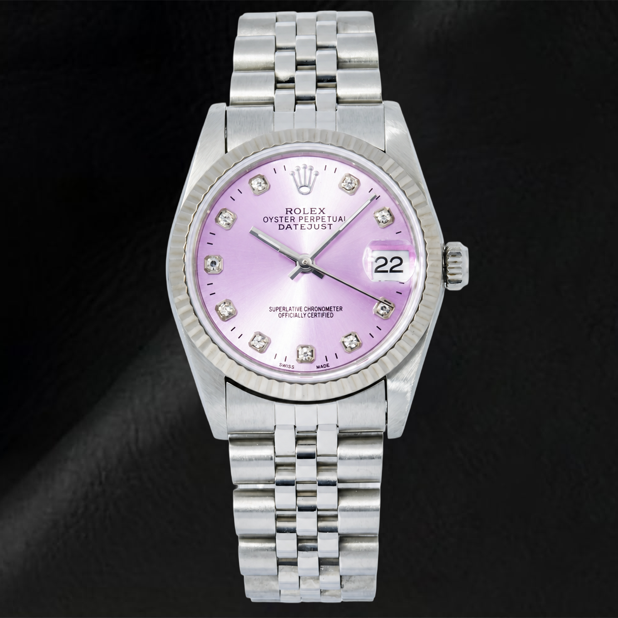 Montre Rolex Datejust 78274 31 mm Cadran Diamants Violet Acier Inoxydable Bracelet Jubilé