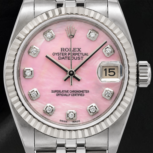 Montre Rolex Datejust 31 mm 78274 Cadran Diamants Nacre Rose Acier Inoxydable Bracelet Jubilé