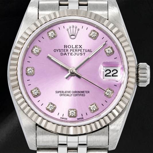 Montre Rolex Datejust 78274 31 mm Cadran Diamants Violet Acier Inoxydable Bracelet Jubilé