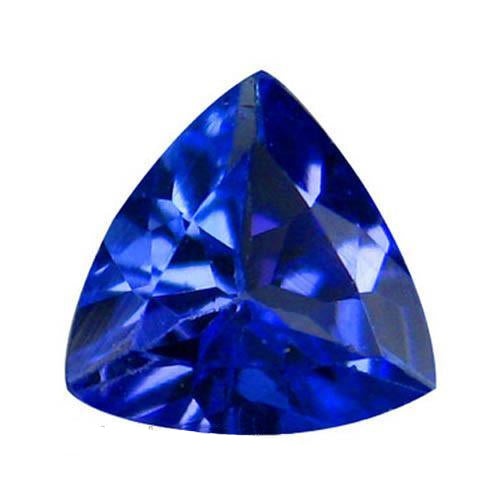 Trilliant Tanzanite Bleue bague en Gold – vue principale