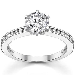 De luxe Bague Solitaire avec Accents avec Brillant Pureté VVS