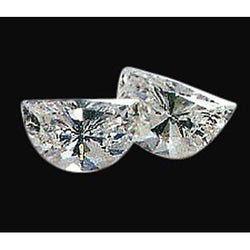 Diamants naturels extraits de la terre, taille demi-lune, 1 carat, 0,50 carat chacun, couleur F, pureté VS1