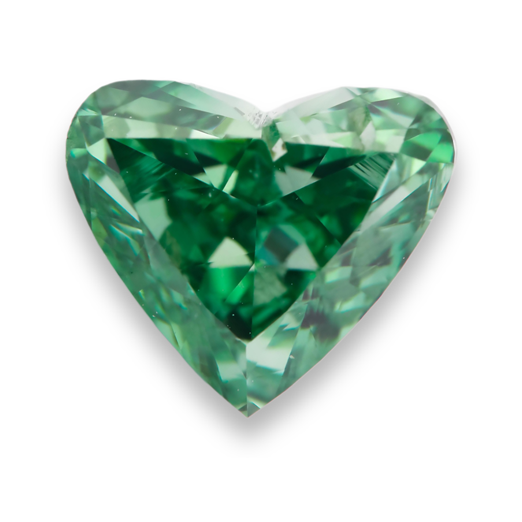 Diamant Naturel Amélioré Vert Taille Cœur Non Serti 3 Carats