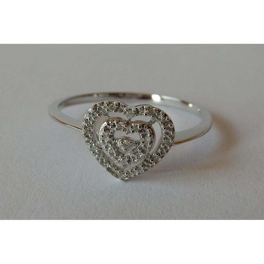 Diamant Fin Bague Halo 0,50-carats Or Blanc 14 Carats – vue principale