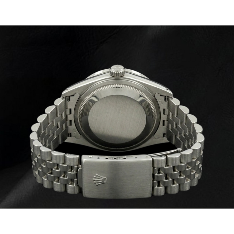 jubilé acier inoxydable Rolex date pour hommes, il suffit de regarder la lunette avec cadran en diamant gris