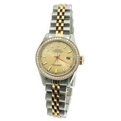 jubilé acier inoxydable & or diamant lunette femme Regarder bâton cadran Rolex Date