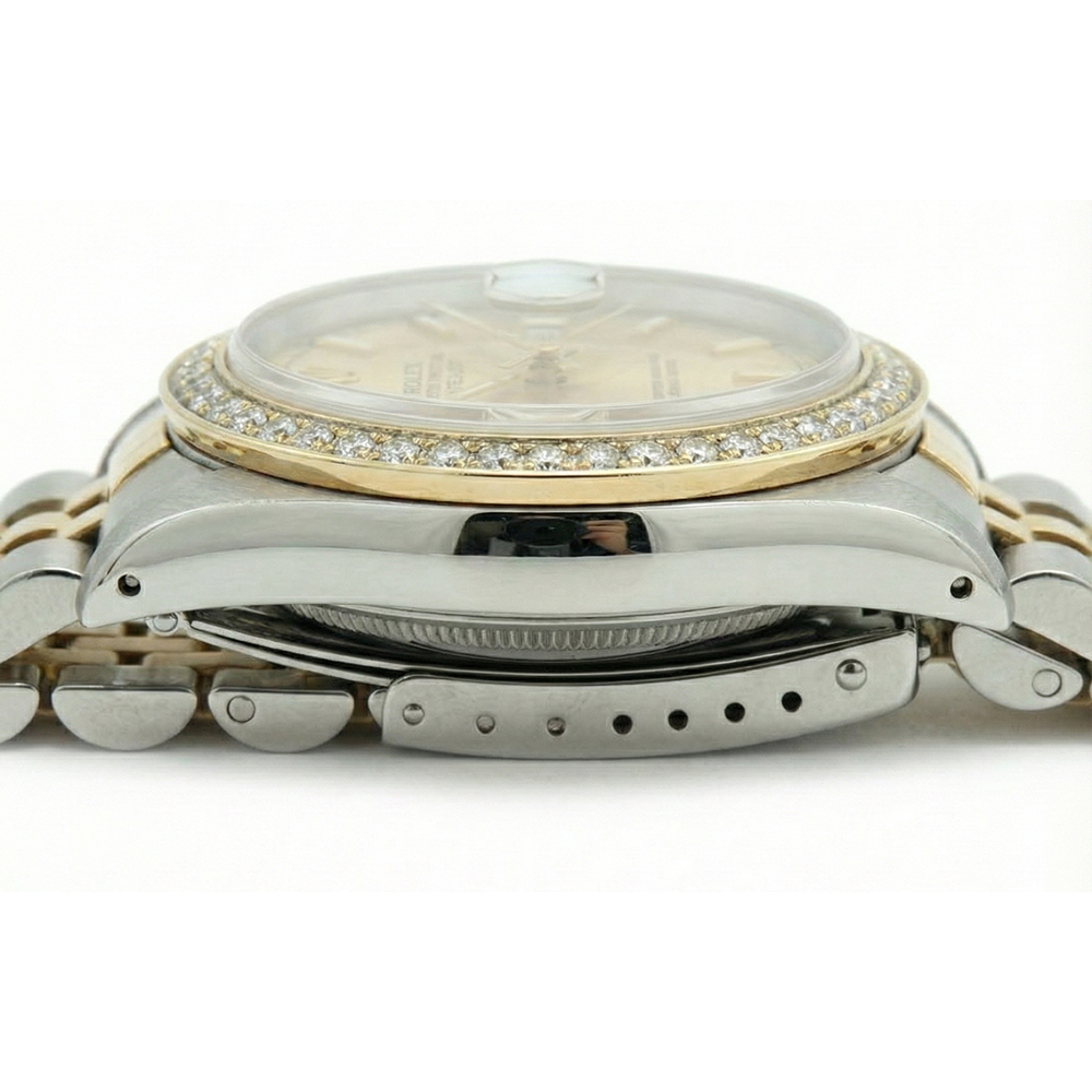 jubilé acier inoxydable & or diamant lunette femme Regarder bâton cadran Rolex Date