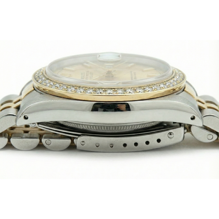 jubilé acier inoxydable & or diamant lunette femme Regarder bâton cadran Rolex Date