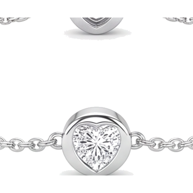 Bracelet en diamants de laboratoire 3 carats, lunette ronde au mètre, or blanc 14K, 7 pouces