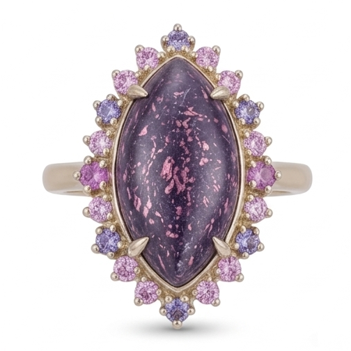 De luxe Lolite Sunstone Bague Pierre de Couleur 10,50 carats – vue principale