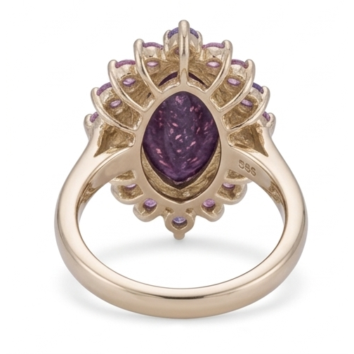 Lolite Sunstone Bague Pierre de Couleur – vue de côté