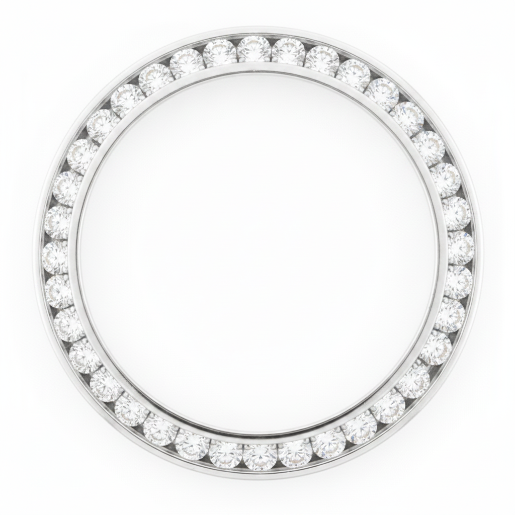 Lunette de montre en diamants 1 carat 28 mm pour Rolex Datejust en Acier Inoxydable, sertissage rail rond, diamants naturels véritables