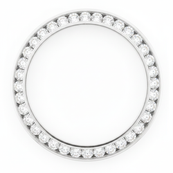 Lunette de montre en diamants 1 carat 28 mm pour Rolex Datejust en Acier Inoxydable, sertissage rail rond, diamants naturels véritables