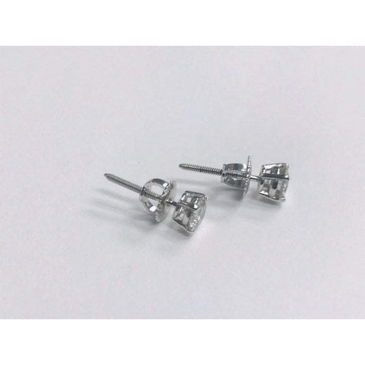 Taille Brillant Diamant Fin bague en Or Blanc 14 Carats – vue de face
