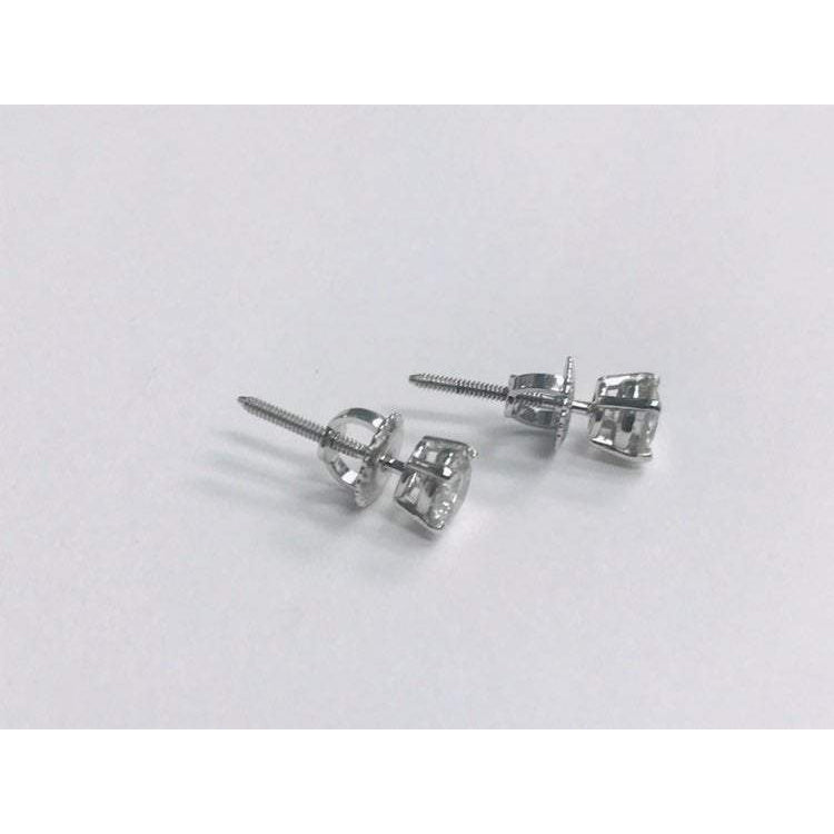 Taille Brillant Diamant Fin bague en Or Blanc 14 Carats – vue de face