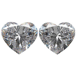 Paire de diamants naturels taillés en forme de cœur, 2 carats, extraits de la terre.