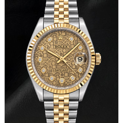 Montre Rolex 16013 Datejust 36 mm Bicolore Cadran Diamants Champagne Jubilé