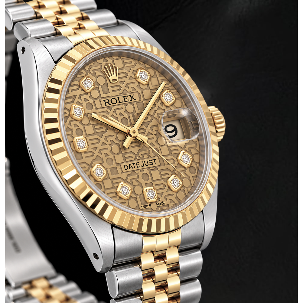 Montre Rolex 16013 Datejust 36 mm Bicolore Cadran Diamants Champagne Jubilé