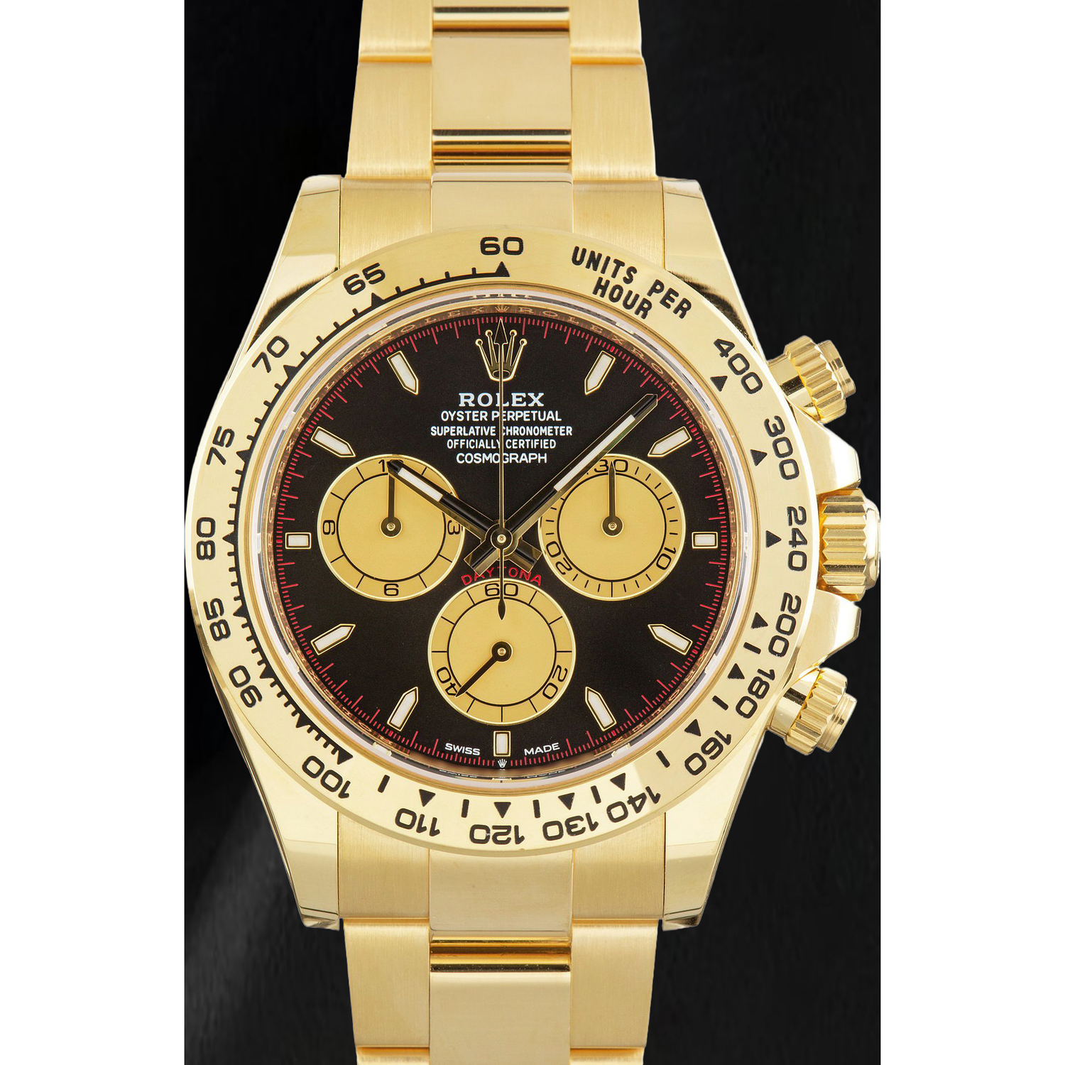 Montre Rolex Cosmograph Daytona 126508 40 mm Cadran Noir en Or Jaune