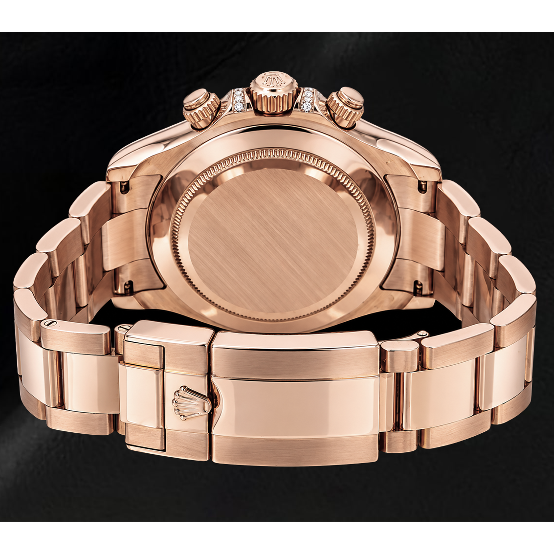 Montre Rolex Cosmograph Daytona 40 mm 116505 en Or Rose, Cadran Pavé de Diamants et Index des Heures Arc-en-Ciel