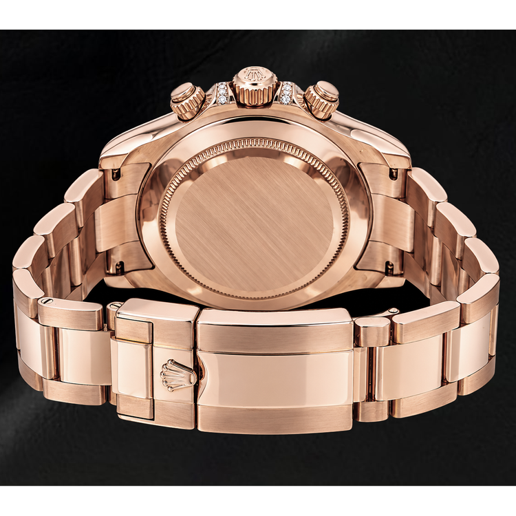 Montre Rolex Cosmograph Daytona 40 mm 116505 en Or Rose, Cadran Pavé de Diamants et Index des Heures Arc-en-Ciel