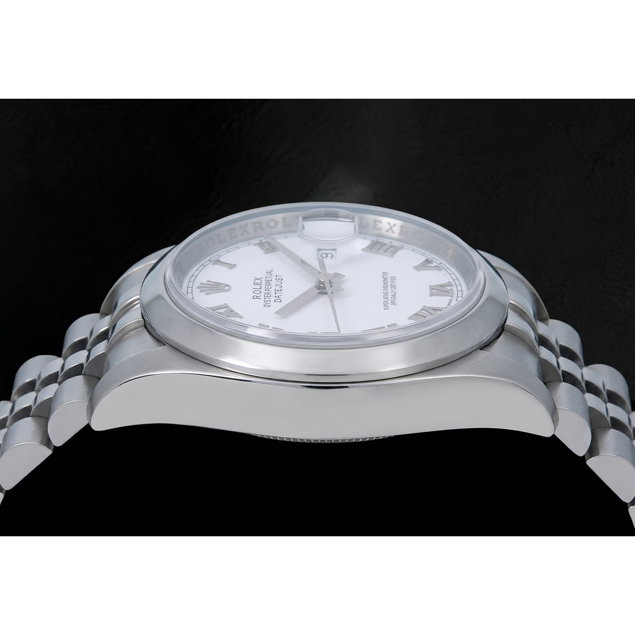 Montre Rolex Datejust 116200 36 mm en Acier Inoxydable Cadran Blanc à Chiffres Romains