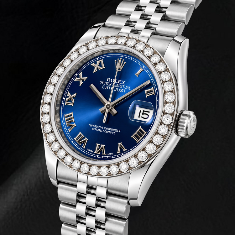 Montre Rolex Datejust 116200 36 mm en Acier Inoxydable Cadran Bleu Chiffres Romains