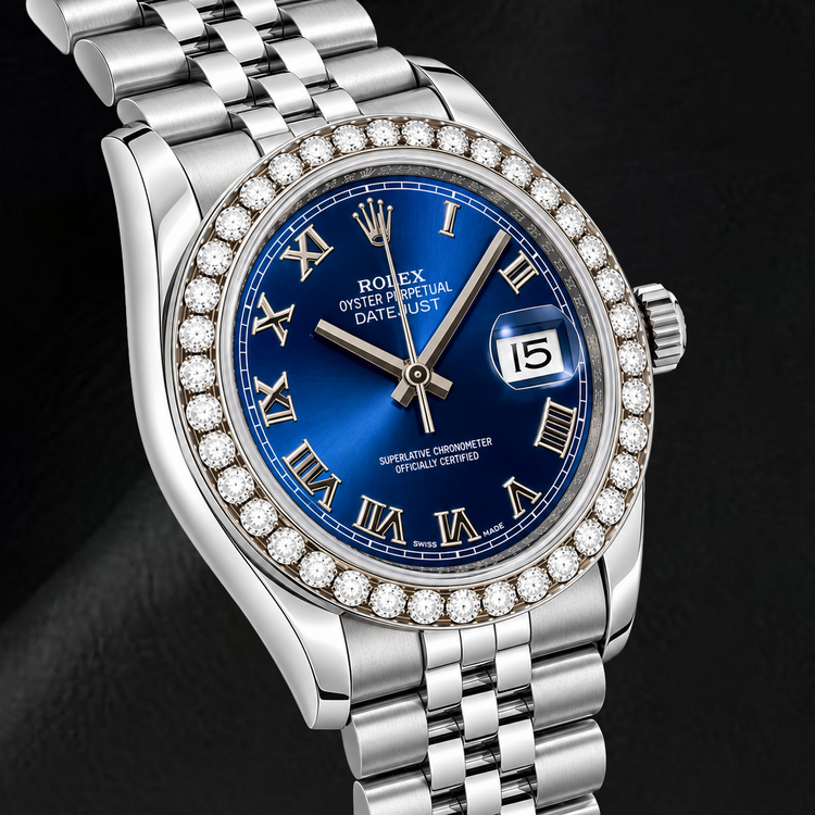 Montre Rolex Datejust 116200 36 mm en Acier Inoxydable Cadran Bleu Chiffres Romains