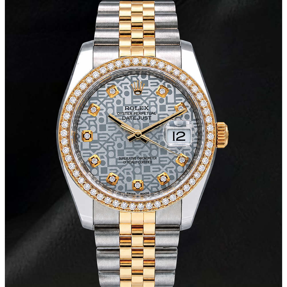 Montre Rolex Datejust 116233 Bicolore Cadran Diamants Argenté 36 mm