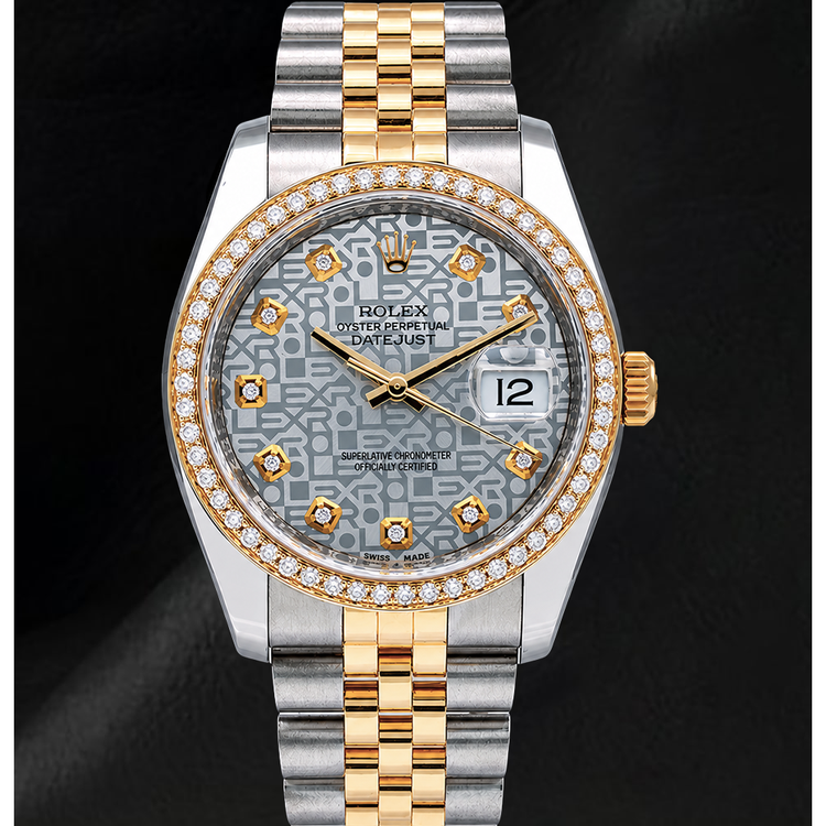 Montre Rolex Datejust 116233 Bicolore Cadran Diamants Argenté 36 mm