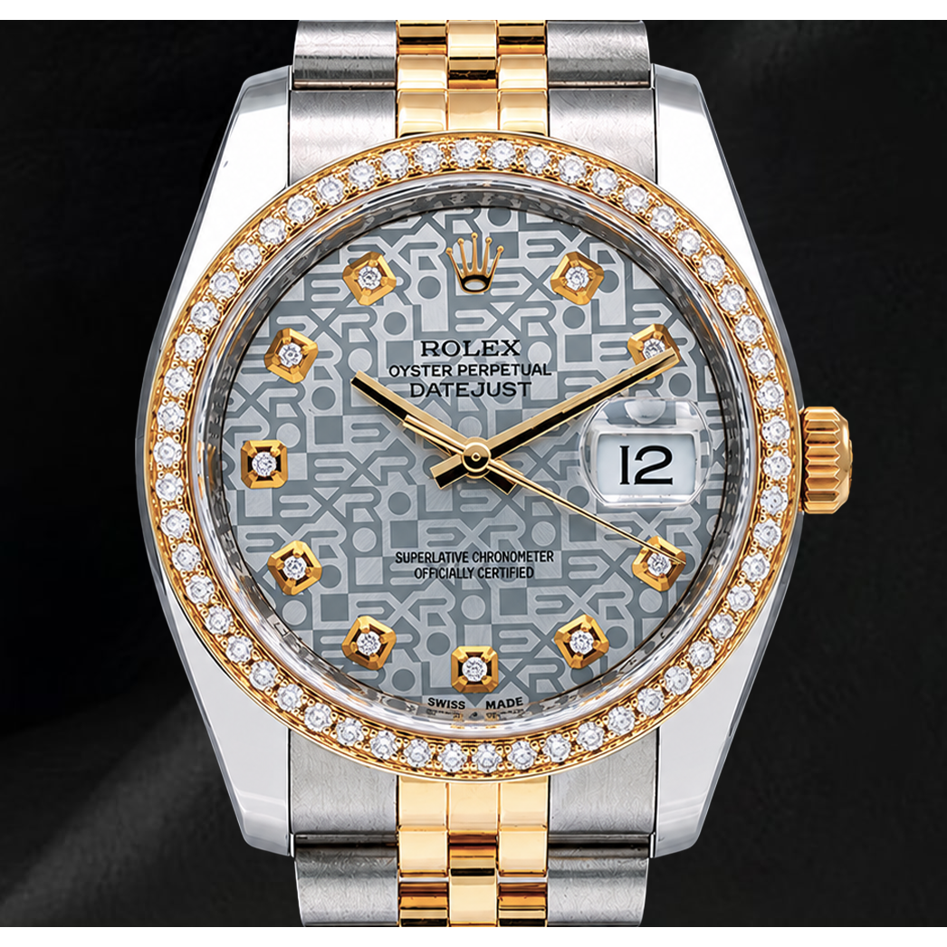 Montre Rolex Datejust 116233 Bicolore Cadran Diamants Argenté 36 mm