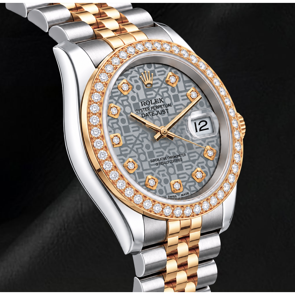 Montre Rolex Datejust 116233 Bicolore Cadran Diamants Argenté 36 mm