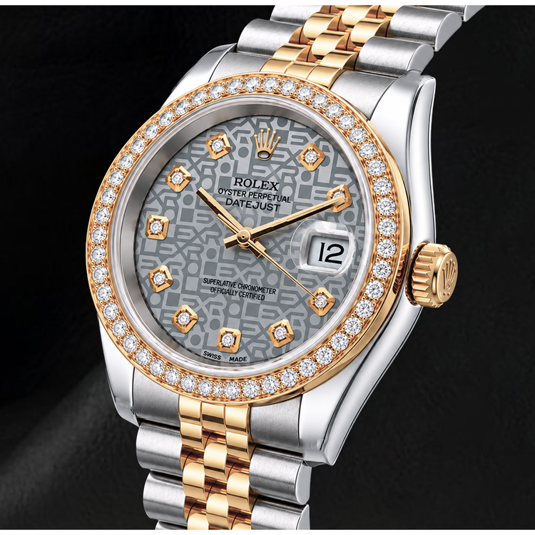 Montre Rolex Datejust 116233 Bicolore Cadran Diamants Argenté 36 mm