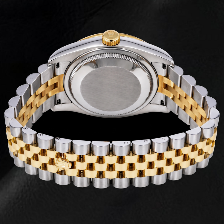 Montre Rolex Datejust 116243 36 mm Bicolore Cadran Floral Argenté Chiffres Arabes