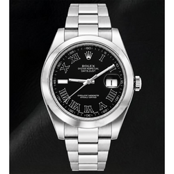 Montre Rolex Datejust 116300 41 mm en Acier Inoxydable Cadran Noir à Chiffres Romains