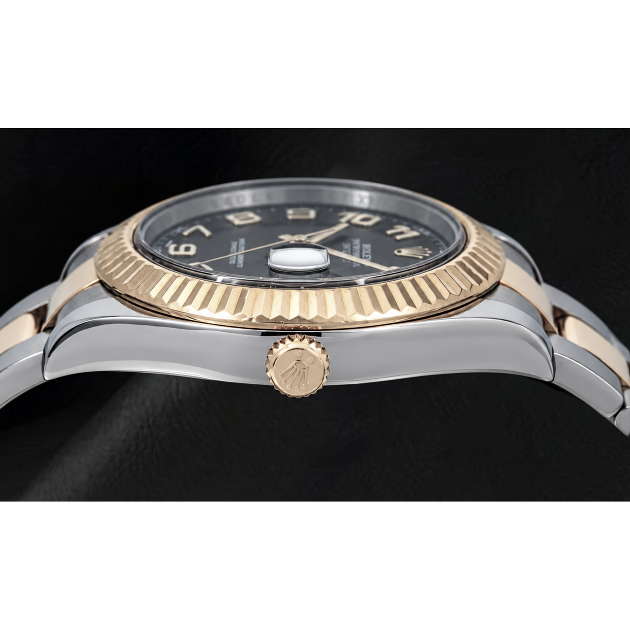 Montre Rolex Datejust 116333 41 mm Bicolore Cadran Noir Chiffres Arabes