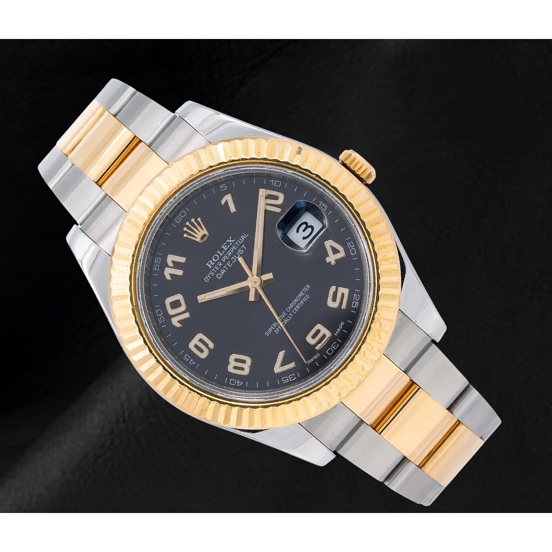 Montre Rolex Datejust 116333 41 mm Bicolore Cadran Noir Chiffres Arabes